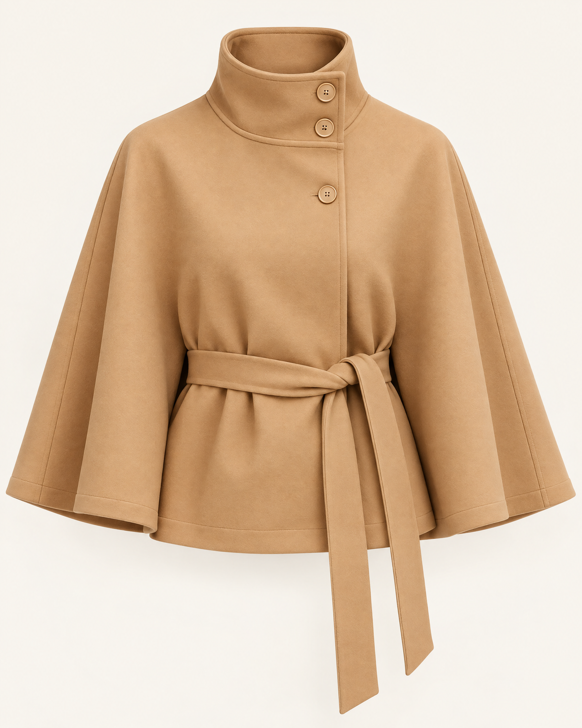 Belgravia Belted Cape Coat in Camel, front