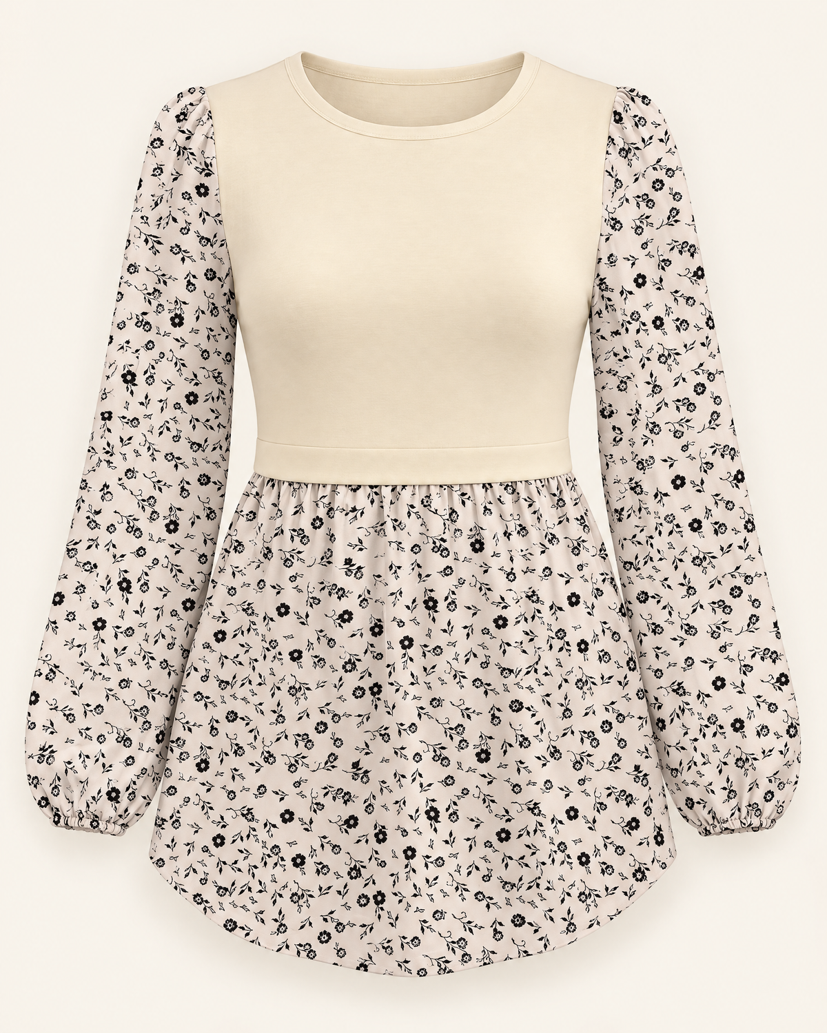 Chelsea Peplum Top in Apricot Floral, front