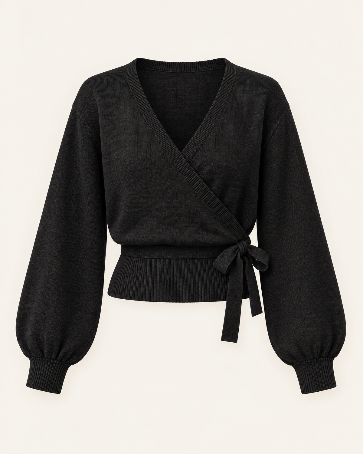 Chiswick Ballet Wrap Jumper in Black, front