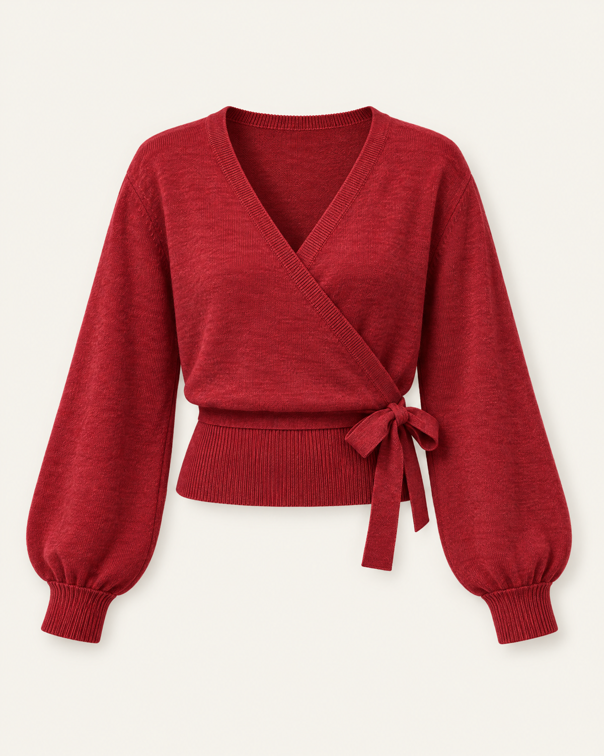 Chiswick Ballet Wrap Jumper in Claret, front