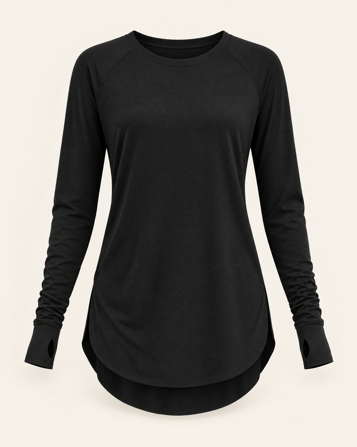 Richmond Thumbhole Jersey Tunic in Black, front