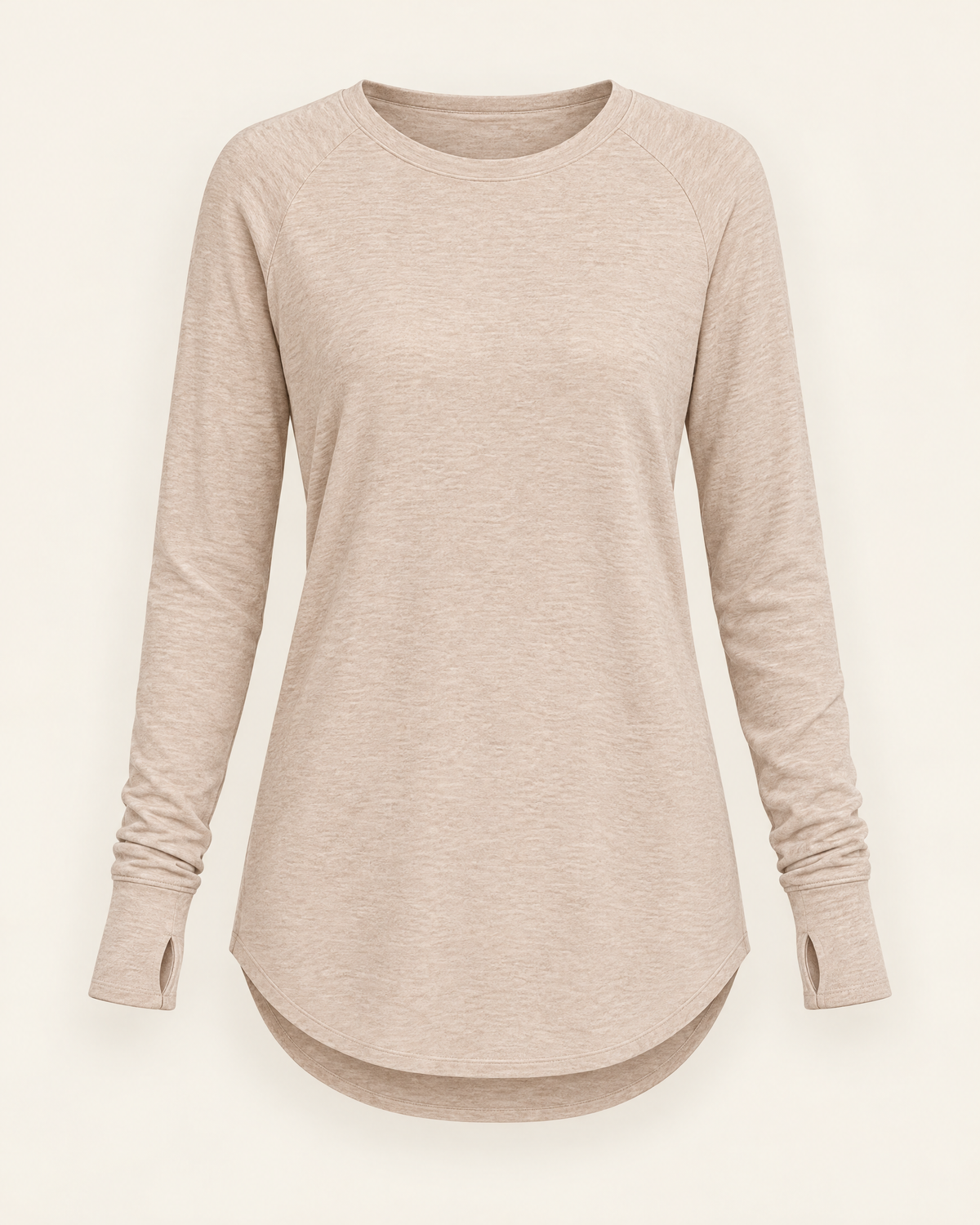 Richmond Thumbhole Jersey Tunic in Oatmeal, front