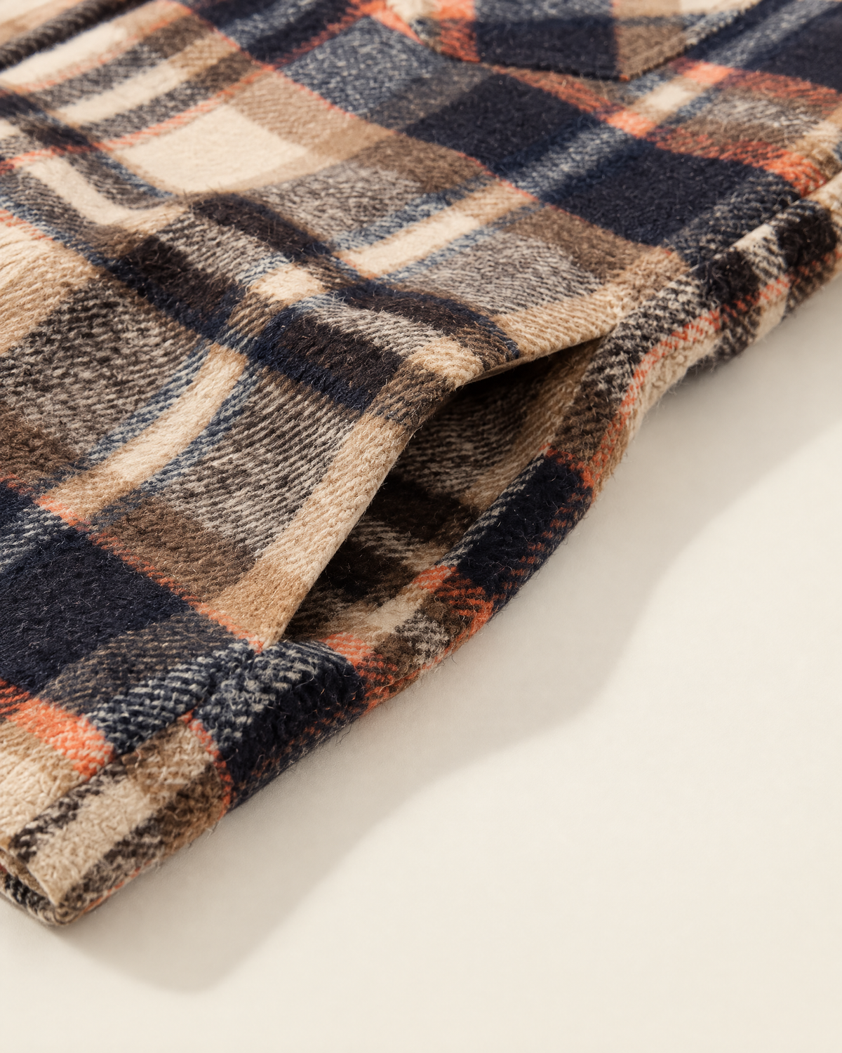 Brushed flannel and cuff detail